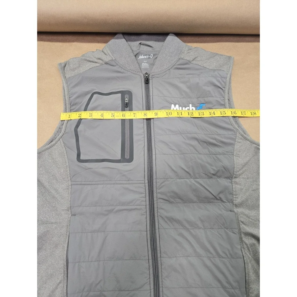 Johnnie O‎ Men's Duffy Puffy Vest Size M Meteor Gray MUCH Logo